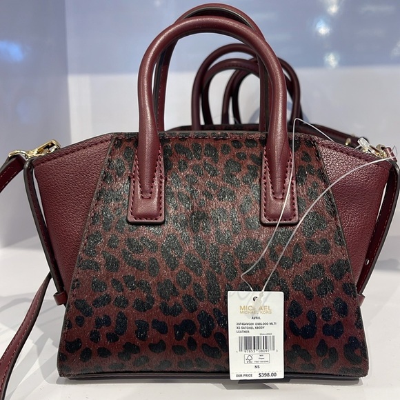 Michael Kors Avril Extra-Small Leather and Suede Satchel Crossbody Exotic Print - Picture 5 of 16